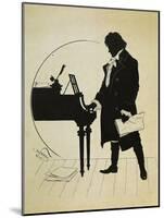 Austria, Vienna, Ludwig Van Beethoven at the Piano Silhouette-null-Mounted Giclee Print