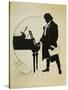 Austria, Vienna, Ludwig Van Beethoven at the Piano Silhouette-null-Stretched Canvas