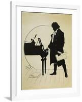 Austria, Vienna, Ludwig Van Beethoven at the Piano Silhouette-null-Framed Giclee Print