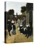 Austria, Vienna, Painted Image of Family in Delf-null-Stretched Canvas