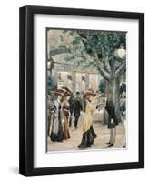 Austria, Vienna Painting of a Night at the Prater in Venice-null-Framed Giclee Print