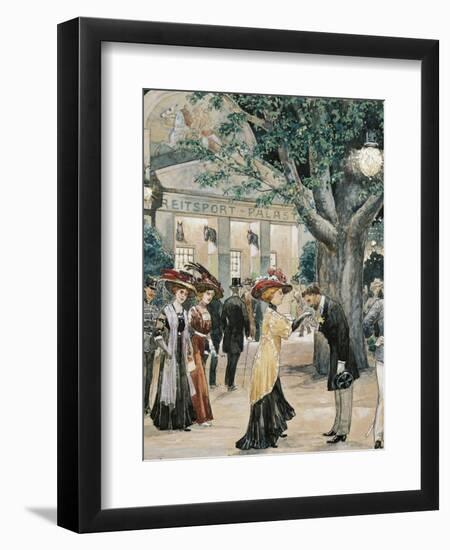 Austria, Vienna Painting of a Night at the Prater in Venice-null-Framed Giclee Print