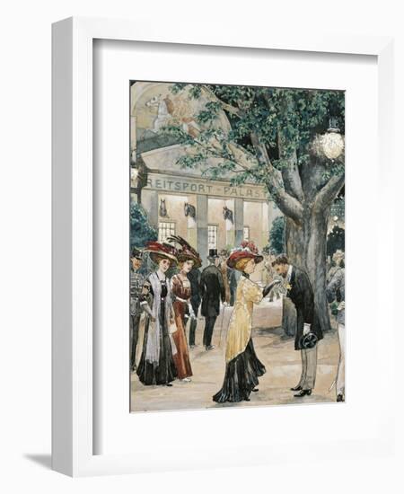 Austria, Vienna Painting of a Night at the Prater in Venice-null-Framed Giclee Print