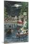 Austria, Vienna Painting of a Night at the Prater in Venice-null-Mounted Giclee Print