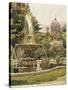 Austria, Vienna Painting of Karlsplatz Gardens-null-Stretched Canvas