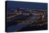 Austria, Vienna, Panorama, the Danube, Bridges, Evening Mood-Gerhard Wild-Stretched Canvas