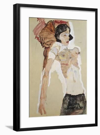 Austria, Vienna, Seminude Female Figure-null-Framed Giclee Print