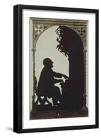 Austria, Vienna, Silhouette of Composer Anton Bruckner at the Organ-null-Framed Giclee Print