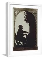 Austria, Vienna, Silhouette of Composer Anton Bruckner at the Organ-null-Framed Giclee Print