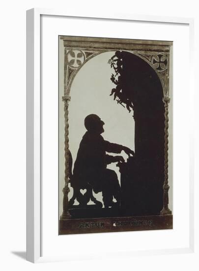 Austria, Vienna, Silhouette of Composer Anton Bruckner at the Organ-null-Framed Giclee Print