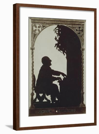 Austria, Vienna, Silhouette of Composer Anton Bruckner at the Organ-null-Framed Giclee Print