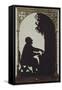 Austria, Vienna, Silhouette of Composer Anton Bruckner at the Organ-null-Framed Stretched Canvas