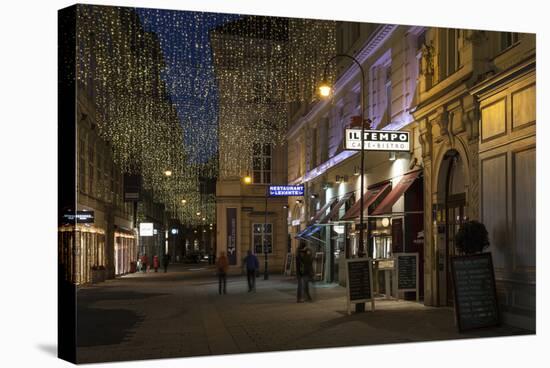 Austria, Vienna, Wallnerstra§e, Pedestrian Area, Christmas Lighting, Restaurant-Gerhard Wild-Stretched Canvas