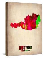 Austria Watercolor Poster-NaxArt-Stretched Canvas