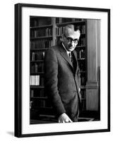 Austrian Born Mathematician Kurt Godel in Serious Portrait at Institute of Advanced Study-Alfred Eisenstaedt-Framed Premium Photographic Print