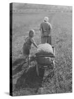 Austrian Farmer Worker and Child Going Home at the End of the Day, Molln, Austria-Emil Otto Hoppé-Stretched Canvas