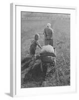 Austrian Farmer Worker and Child Going Home at the End of the Day, Molln, Austria-Emil Otto Hoppé-Framed Photographic Print