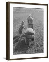 Austrian Farmer Worker and Child Going Home at the End of the Day, Molln, Austria-Emil Otto Hoppé-Framed Photographic Print