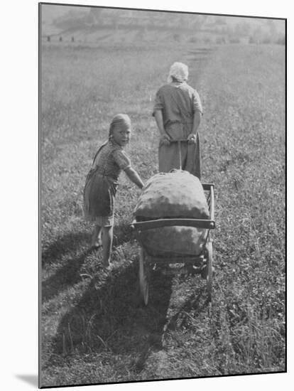 Austrian Farmer Worker and Child Going Home at the End of the Day, Molln, Austria-Emil Otto Hoppé-Mounted Photographic Print