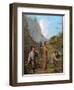 Austrian Hikers Resting and Gathering Spring Water in the Purgstall Mountains-Rudolf Swoboda Der Ältere-Framed Giclee Print