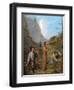 Austrian Hikers Resting and Gathering Spring Water in the Purgstall Mountains-Rudolf Swoboda Der Ältere-Framed Giclee Print