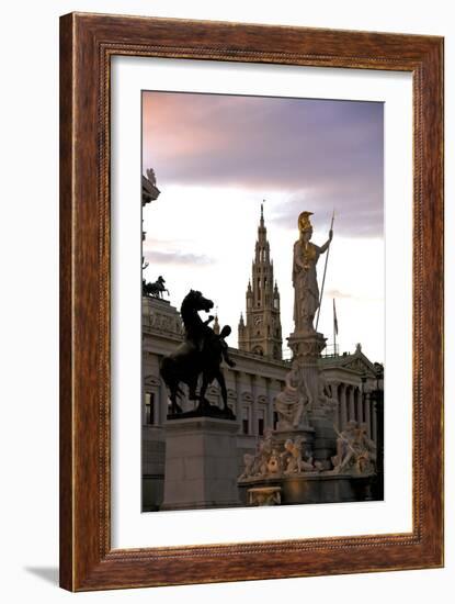 Austrian Parliament Building and Vienna City Hall, Vienna, Austria, Europe-Neil Farrin-Framed Photographic Print