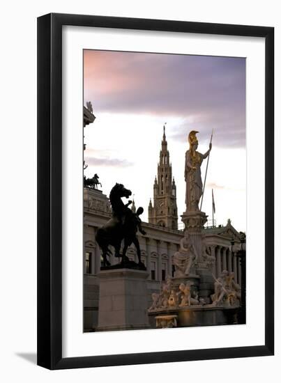 Austrian Parliament Building and Vienna City Hall, Vienna, Austria, Europe-Neil Farrin-Framed Photographic Print