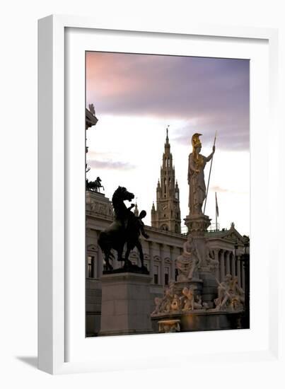 Austrian Parliament Building and Vienna City Hall, Vienna, Austria, Europe-Neil Farrin-Framed Photographic Print