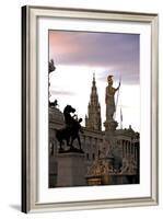 Austrian Parliament Building and Vienna City Hall, Vienna, Austria, Europe-Neil Farrin-Framed Photographic Print