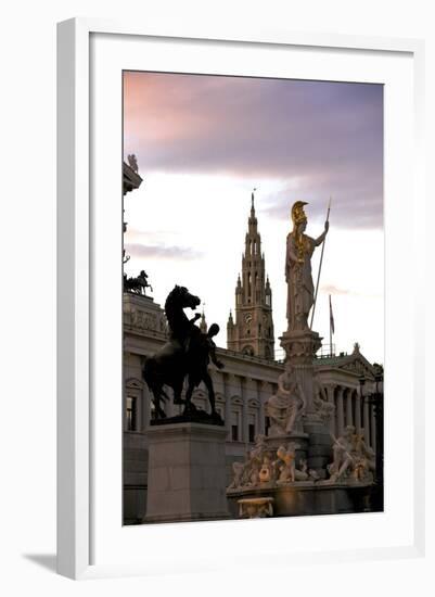 Austrian Parliament Building and Vienna City Hall, Vienna, Austria, Europe-Neil Farrin-Framed Photographic Print