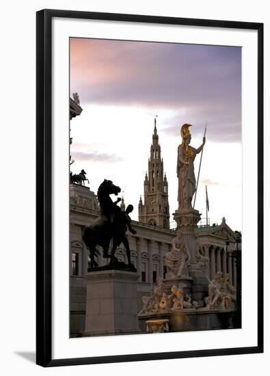 Austrian Parliament Building and Vienna City Hall, Vienna, Austria, Europe-Neil Farrin-Framed Photographic Print