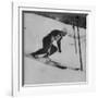 Austrian Skier Toni Sailer Competing During the Winter Olympics-null-Framed Premium Photographic Print