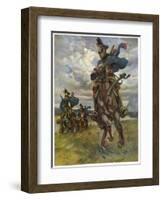 Austrian Uhlans (Lancers) Patrolling Near Krasnik in Poland-Angelo Jank-Framed Art Print