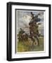 Austrian Uhlans (Lancers) Patrolling Near Krasnik in Poland-Angelo Jank-Framed Art Print