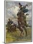 Austrian Uhlans (Lancers) Patrolling Near Krasnik in Poland-Angelo Jank-Mounted Art Print