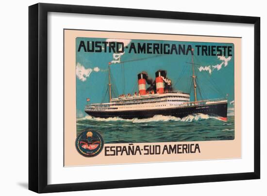 Austro-Americana Trieste Cruise Line-null-Framed Art Print