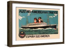 Austro-Americana Trieste Cruise Line-null-Framed Premium Giclee Print