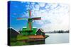 Authentic Zaandam Mills on the Water Channel-SerrNovik-Stretched Canvas