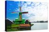 Authentic Zaandam Mills on the Water Channel-SerrNovik-Stretched Canvas