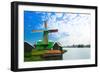 Authentic Zaandam Mills on the Water Channel-SerrNovik-Framed Photographic Print