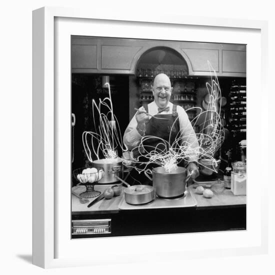 Author and Top Chef James A. Beard in Kitchen Creating Light Trails Al a Picasso-Arthur Schatz-Framed Premium Photographic Print