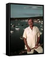 Author Ernest Hemingway at Cuban Fishing Village Like the One in Book "The Old Man and the Sea"-Alfred Eisenstaedt-Framed Stretched Canvas