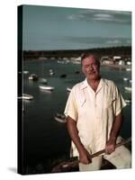 Author Ernest Hemingway at Cuban Fishing Village Like the One in Book "The Old Man and the Sea"-Alfred Eisenstaedt-Stretched Canvas