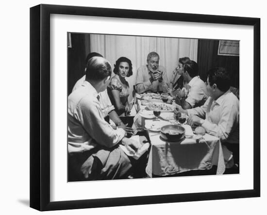 Author, Ernest Hemingway During Visit with Bullfighter Antonio Ordonez-Loomis Dean-Framed Premium Photographic Print