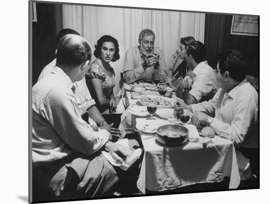 Author, Ernest Hemingway During Visit with Bullfighter Antonio Ordonez-Loomis Dean-Mounted Premium Photographic Print