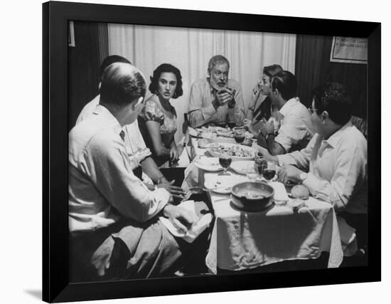 Author, Ernest Hemingway During Visit with Bullfighter Antonio Ordonez-Loomis Dean-Framed Premium Photographic Print