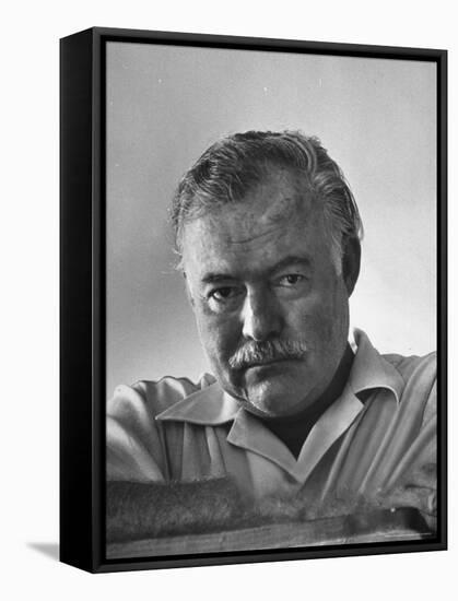 Author Ernest Hemingway in Fishing Village-Alfred Eisenstaedt-Framed Stretched Canvas