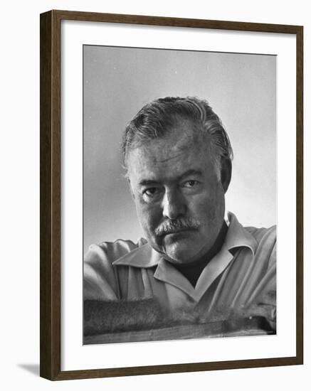 Author Ernest Hemingway in Fishing Village-Alfred Eisenstaedt-Framed Premium Photographic Print