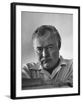 Author Ernest Hemingway in Fishing Village-Alfred Eisenstaedt-Framed Premium Photographic Print