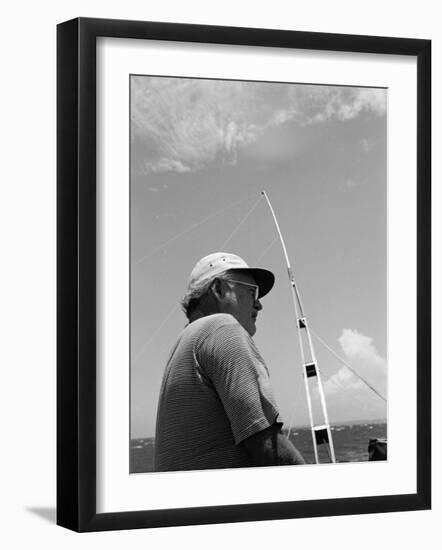 Author Ernest Hemingway Participating in a Cuban Fishing Tournament-Alfred Eisenstaedt-Framed Premium Photographic Print